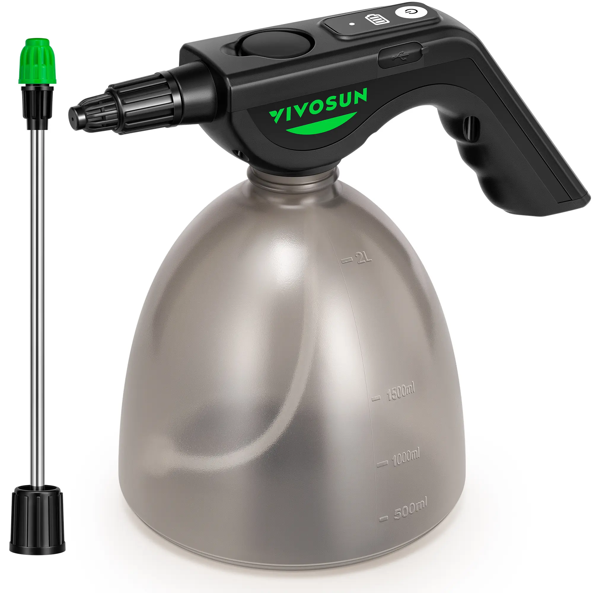 VIVOSUN 0.5 Gallon Electric Sprayer, Battery Powered Spray Bottle, Automatic Water Pump Plant Mister with Adjustable Pressure, Easy to Refill