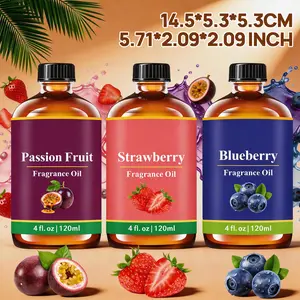 Strawberry, Blueberry,Passion Fruit Fragrance Oil 4oz- Flavored Air, Humidifiers, Diffusers, Candles for Office/ Kitchen/ Cars, Tropical Essential Oils