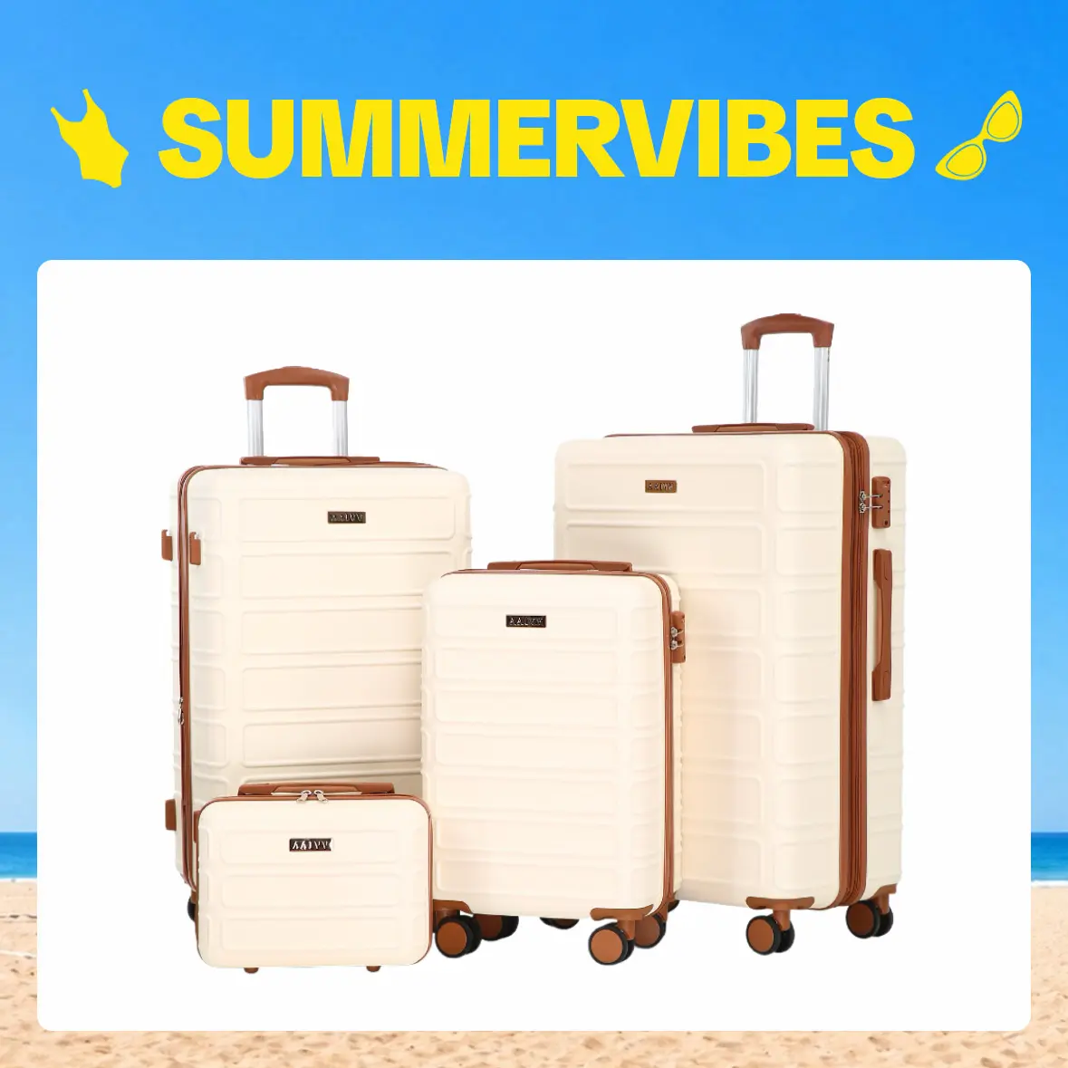 4-Piece ABS Hardshell Spinner Set with Textured Finish, Expandable Design & TSA Lock for Travel, Includes 20/26/28-Inch Suitcases and a Leakproof 13-Inch Bag, 4 Wheels, Abs Plastic, Dustproof tiktokshopbacktoschool, Comfortable And Secure, Lightweight