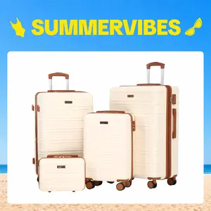 Luggage Sets, 4-Piece Expandable ABS Hardshell Suitcase Set with TSA Lock, Double Spinner Wheels, 13/20/26/28in Sizes, Durable for Family Travel
