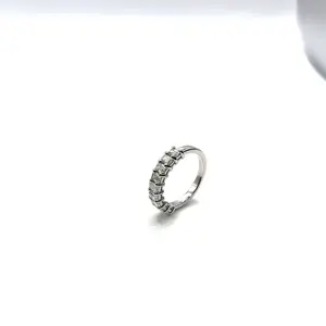 Halfway Emerald Cut Eternity Band
