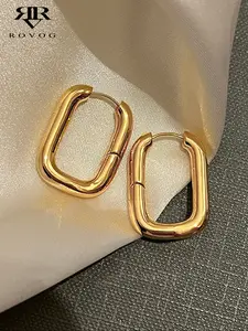 Elegant Geometric Square Hoop Earrings, Vintage Alloy Metal Finish, Simple Style, All Seasons, No Choking Hazard, Plain Pattern, Hoop Jewelry