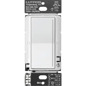 Lutron Sunnata RF Companion Touch Dimmer for RA3 Systems, Multi-Location Remote Dimmer, Not for Stand-Alone Use, 120V, RRST-RD-WH, White
