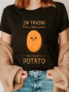 100% Cotton Potato Spud Root Vegetable Tater Vegan Lover Keto Gift Idea T-Shirt