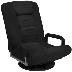 Best Choice Products 360-Degree Swivel Gaming Floor Chair w/ Armrest Handles, Foldable Adjustable Back