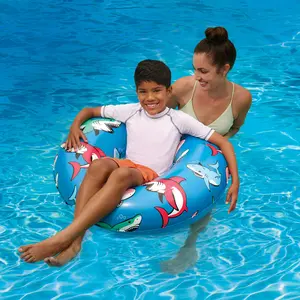 Blue Shark Inflatable Swim Tube Pool Float, for Kids, Age 9 & up, Unisex