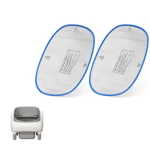 Cat Litter Box Waterproof Pad, 14.96 x 11.81 Inches Leak-Proof Replacement Liners, White with Blue Trim, 2 Pack, Universal Self Cleaning Litter Box Mat for Indoor Cats