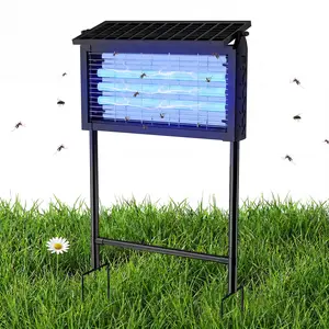 Solar Powered Bug Zapper Lamp, Waterproof Electric Mosquito Insect Killer, Portable Hanging & Standing Pest Trap Light for Indoor Outdoor Garden Balcony Patio Backyard Home Yard