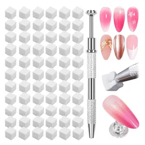 150PCS Soft Nail Art Sponges for Ombre & Aura Nails Blending Gel Nail Tech Manicure Kit with Grabbing Pen & Nail Art Brushes Professional Salon & Home Nail Design Tools & Accessories