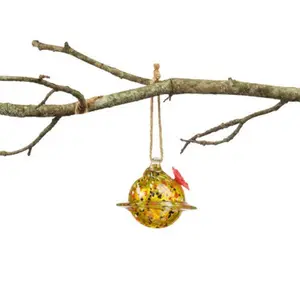 Yellow Planet Glass Hummingbird Feeder