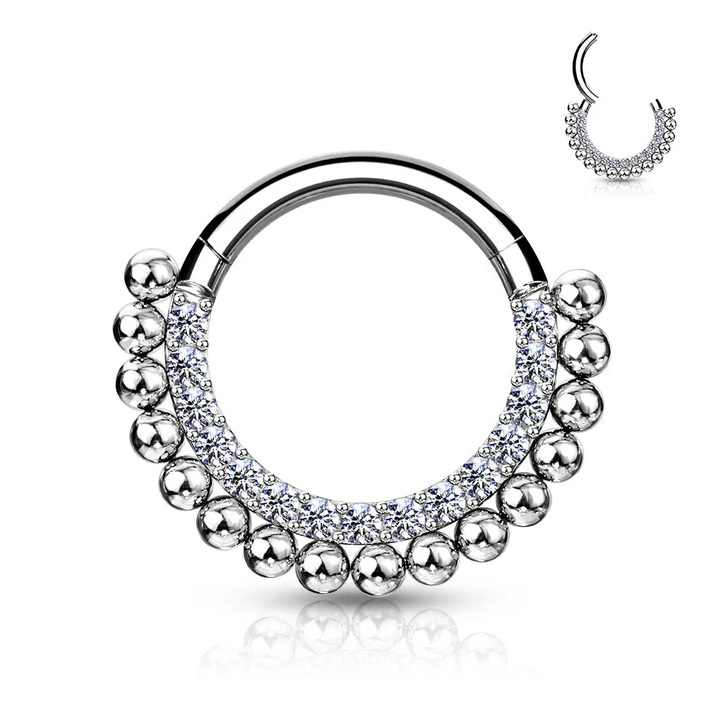 16G Hinged Segment Septum & Daith Clicker Hoop – 316L Surgical Steel