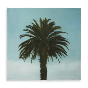 360 Stand Tropical Palm Tablecloth - 58x58in Coastal Blue, Water Resistant, Elegant Machine Washable Textile, Patio Dining Indoor/Outdoors Home Decor