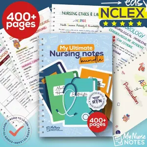 Ultimate Nursing Success Bundle: 400+ Page Handwritten Notes by an RN - Designed to Help You Ace Nursing School