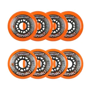 Labeda Roller Hockey Wheels - Asphalt Gripper 76/80 HiLo 85A Orange (8-Pack)