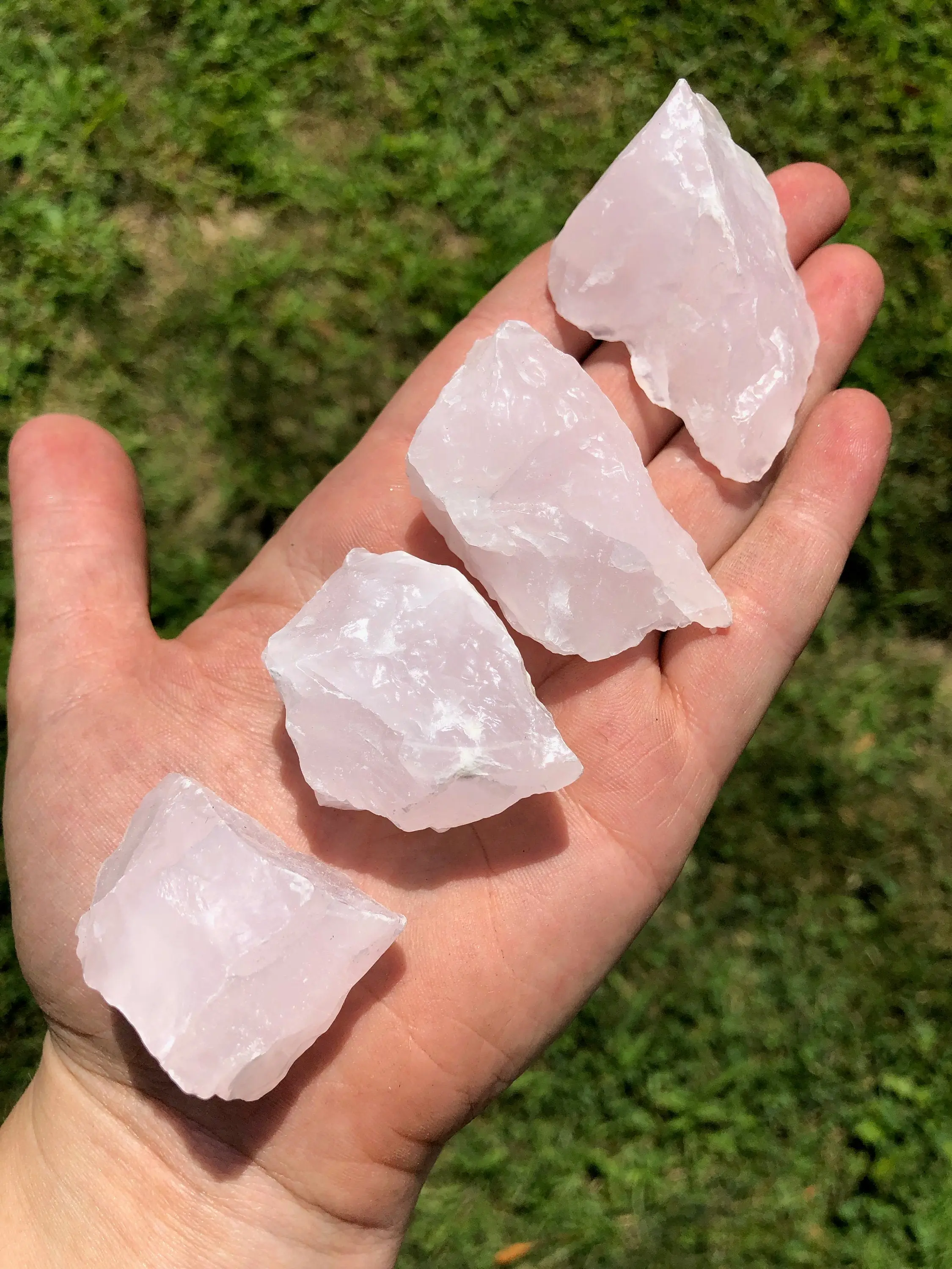New Moon Beginnings Raw Pink Calcite Crystal - Natural Mineral, Clear Color, Unspecified Size
