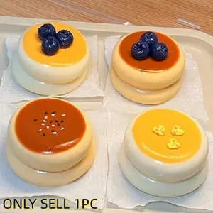 1pc Stress Relieving Toy, Cute Sponge Cake Squeeze Fun, Slow Rebound Squishies Sweet Treat Pressure Release, Sensory Food Shape Gift for Adults Kids