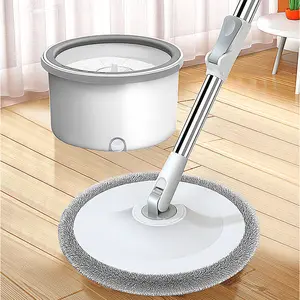 Self-Wringing Spin Mop – 360° Rotating Head for Hardwood & Tile – Dual-Chamber Bucket (Dirty/Clean Water) – Perfect for Post-Party & Holiday Cleaning