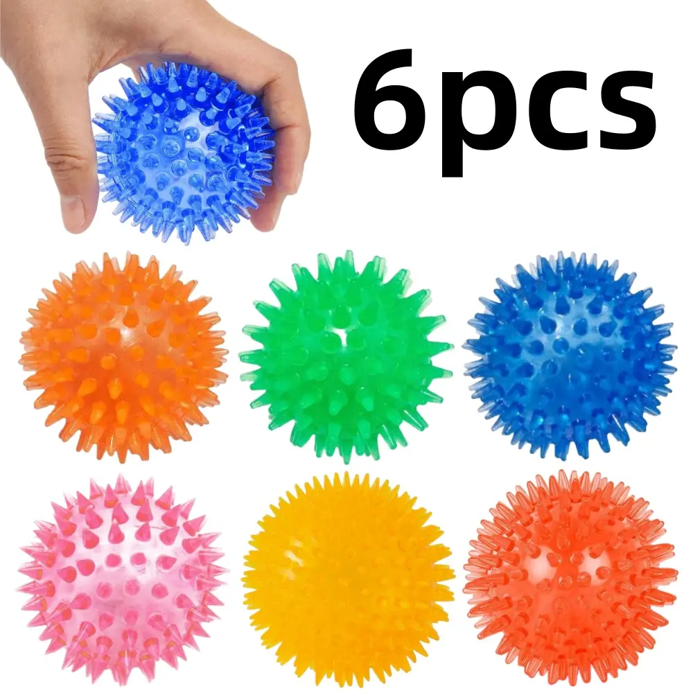6 piece 2.5” Squeaky Dog Toy Balls Durable Interactive Fetch Toys Puppy Chew Toys for Clean Teeth and Training