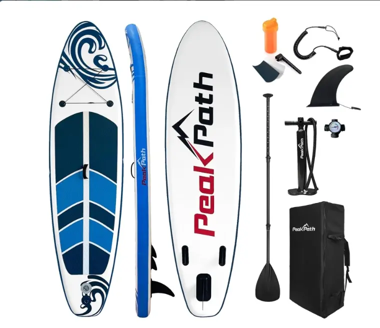 Inflatable Stand Up Paddle Board (6’’ Thick) with Premium SUP Accessories&Bag,Bottom Fin for Paddling,Surf Control,Non-Slip Deck,Leash,Paddle and Two-Way Hand Pump|Youth&Adult Standing Boat