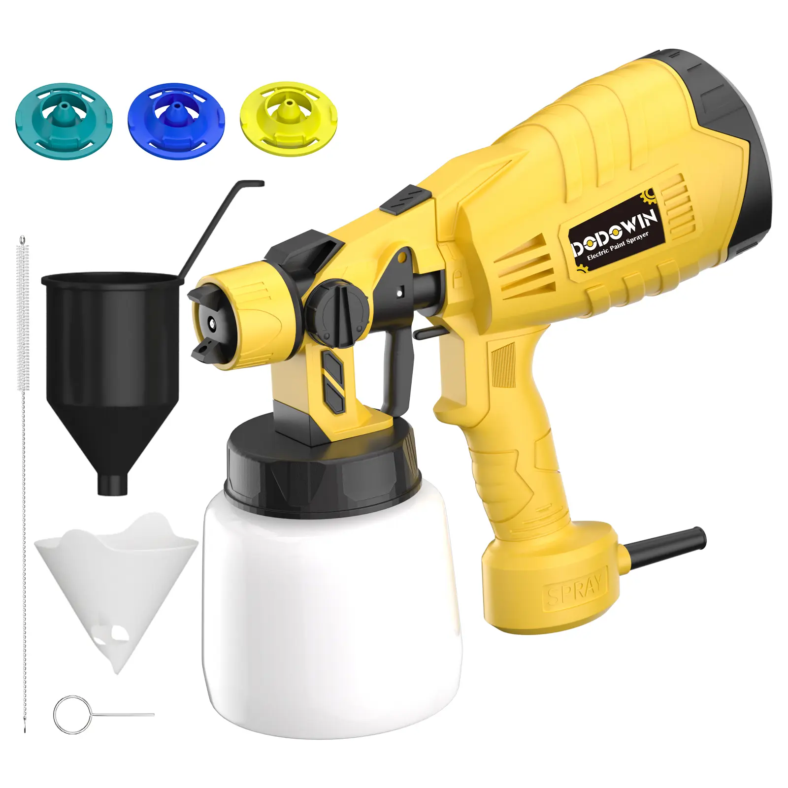Paint Sprayer, High Power Electric Spray Gun with 800ml Container, 3 Spray Patterns & Adjustable Flow Control, Professional Power Painter for Kitchen Cabinets, Furniture, Fence & Walls Renovations