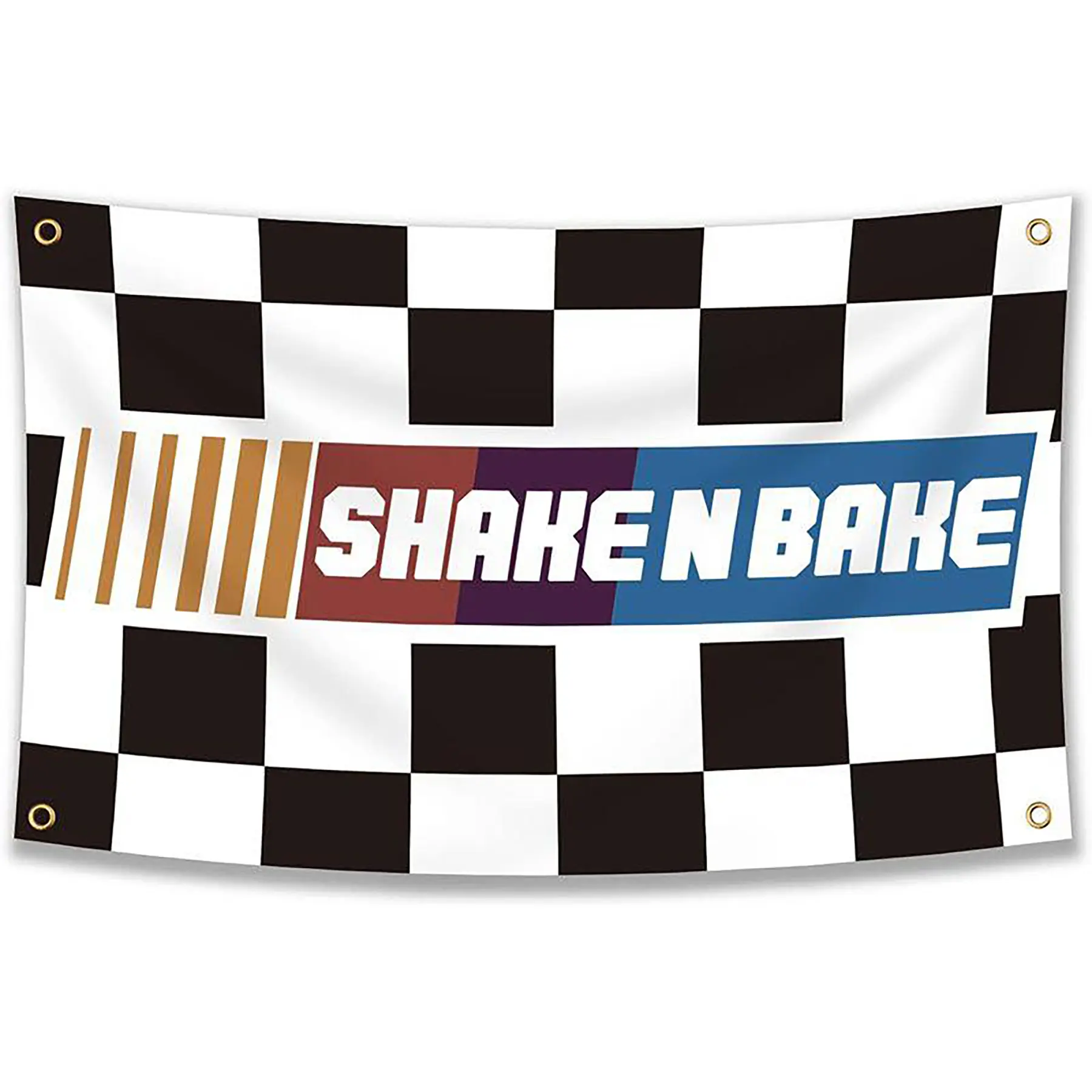 Durable Decorative Tapestry Banner, 3x5ft Shake N Bake Talladega Nights Letters Design Polyester Motivational Tapestries for Man Cave Indoors, Home Supplies Festive Party Gym Backdrops