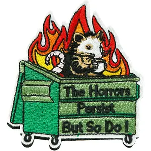 The Horrors Persist But So Do I Patch, Embroidered Hook and Loop Patches, Funny  Appliques for Backpacks, Trucker Hats, Lunch Bags, Vests, Jackets