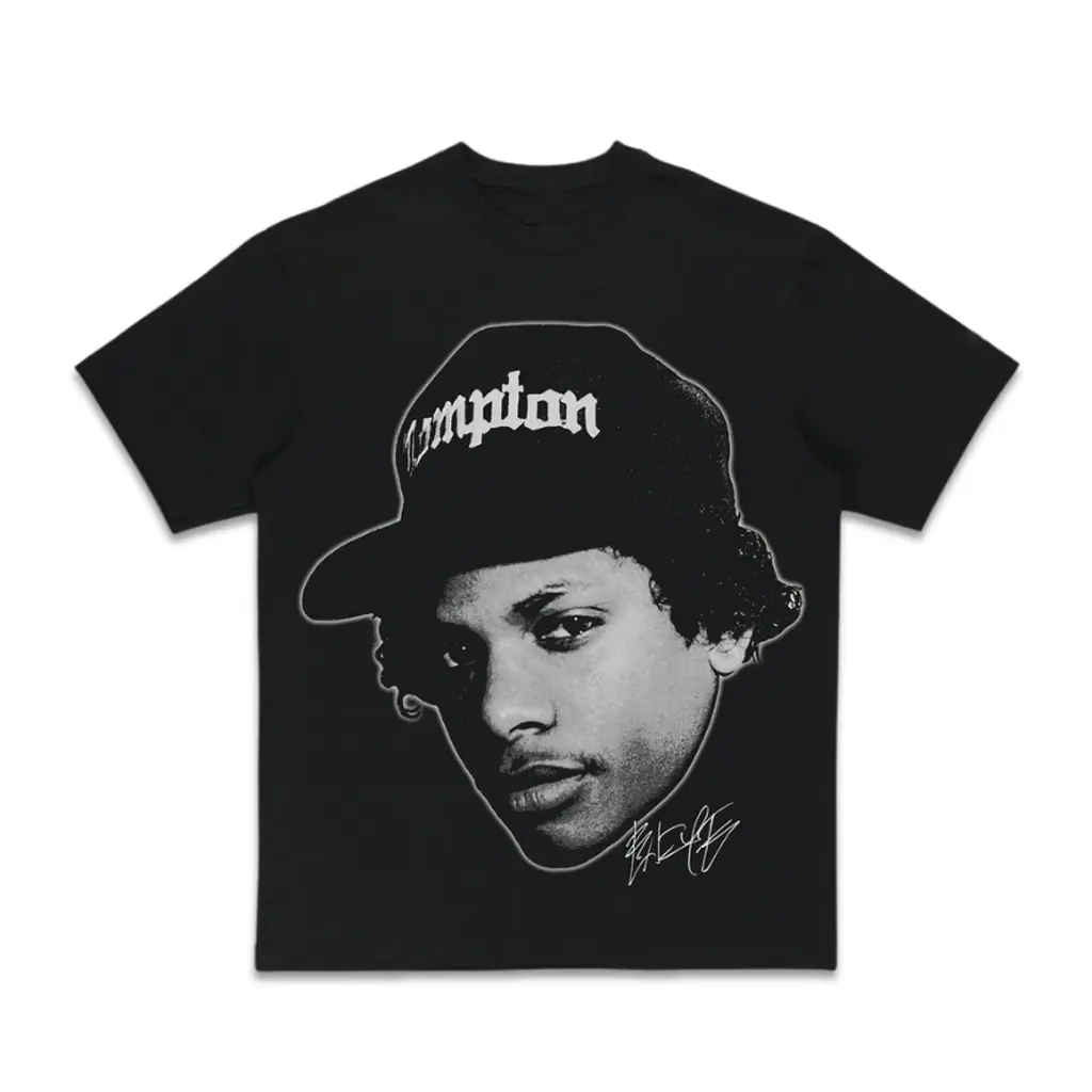 Eazy-E Compton No Sunglasses Portrait Autograph Graphic Rap T-Shirt – Classic West Coast Rap Graphic Tee