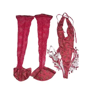 Exotic Dance Wear Rose Divine Selection One Piece with Stockings revealingclothing Womenswear Bodysuits