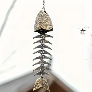 Fishbone Design Wind Chime, Unique Fishbone Design Wind Chime, Durable Wind Chime for Garden, Outdoor, Home Decor, Party Decoration, Dragonfly Decoration Windchimes