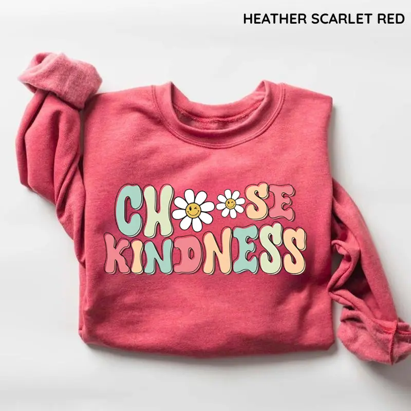Gildan Choose Kindness Teacher Sweatshirt, Be Kind School Crewneck, Teacher Appreciation Gift, Back To School Teacher Pullover, Elementary Teacher Sweatshirt