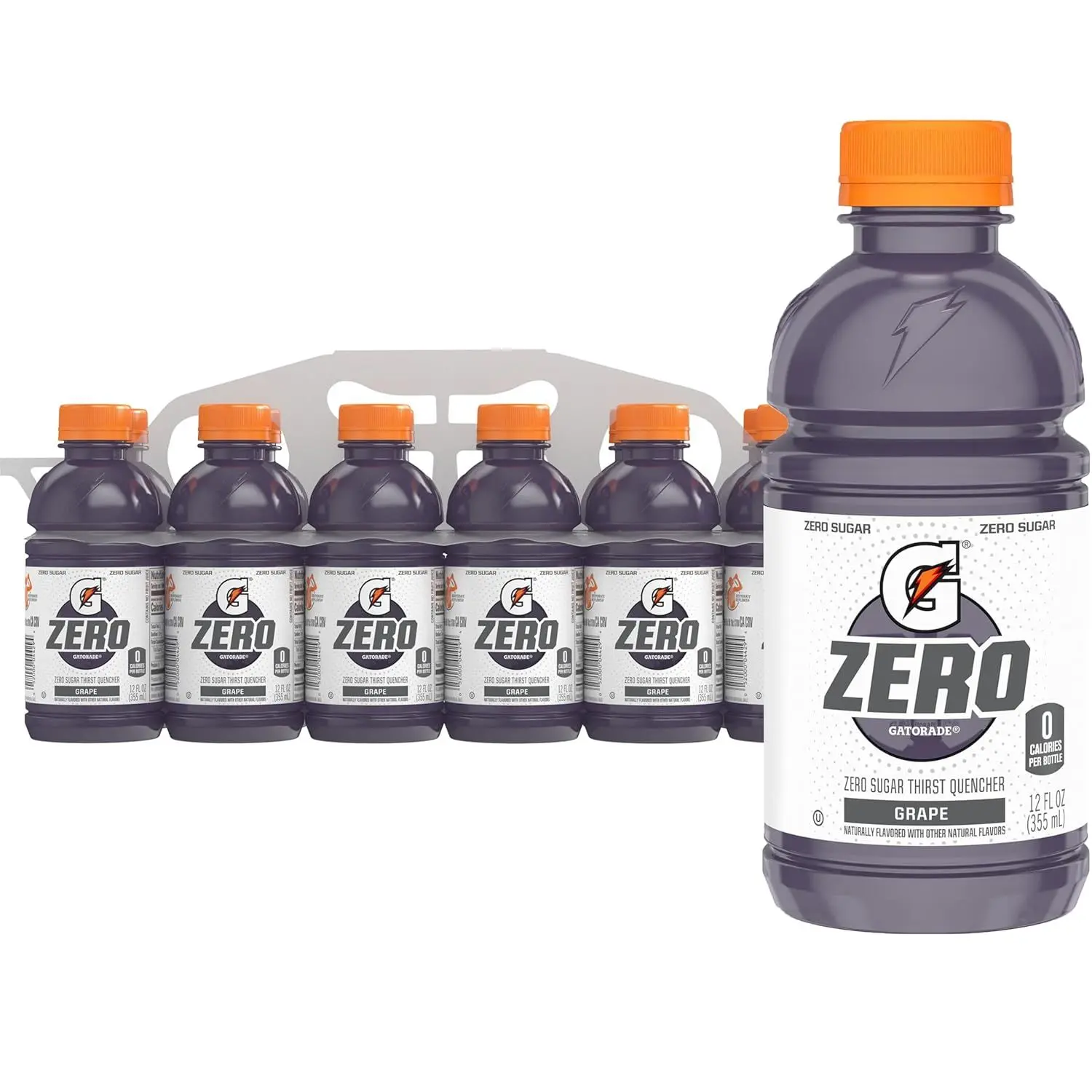 Gatorade Thirst Quencher Zero Sugar Sports Drink, Glacier Freeze, 12oz Bottles, 12 Pack, Electrolytes for Rehydration