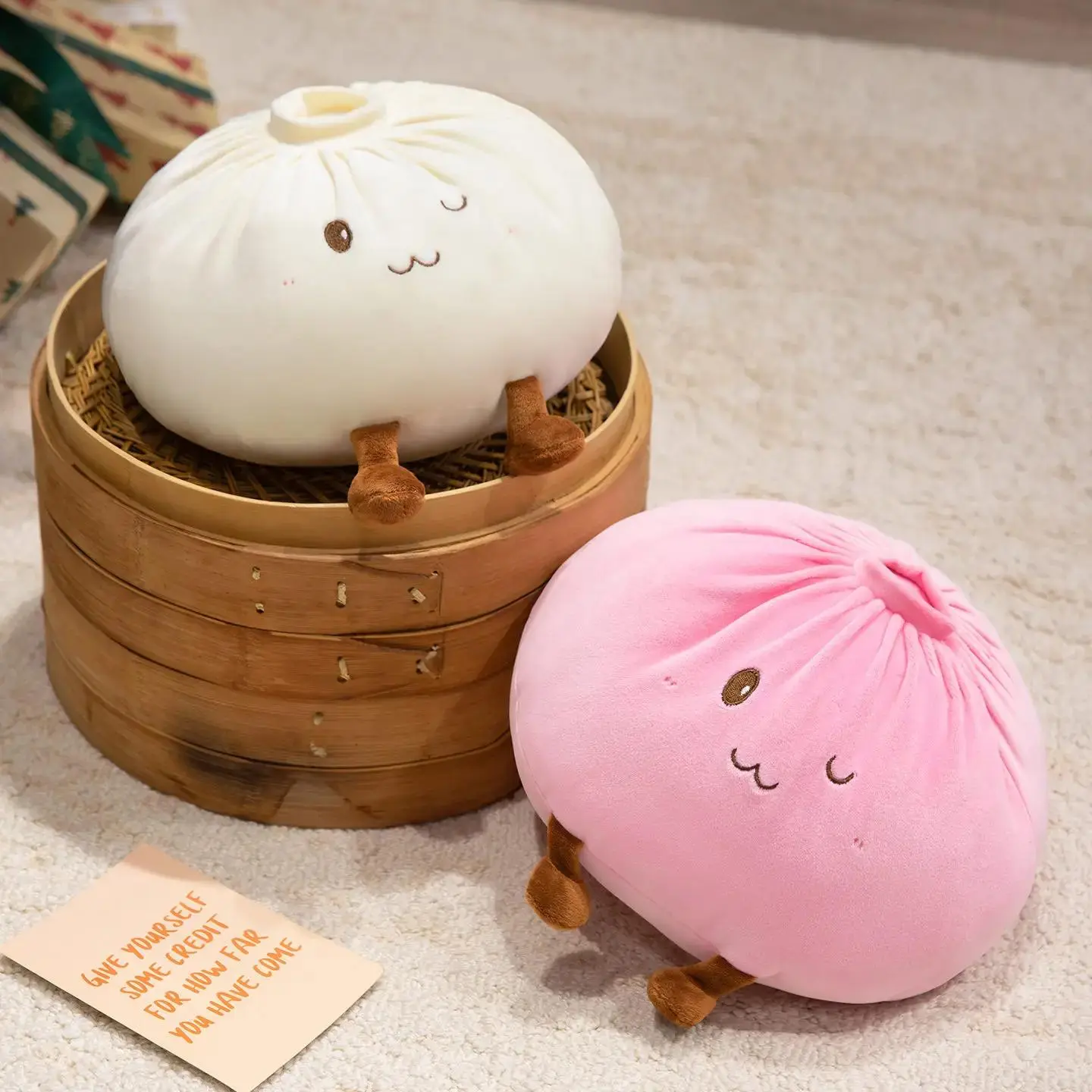 40cm Soft Plush Dumpling Toy, Huggable Kawaii Cute Stuffed Animal, Comfortable Hug Pillow Doll for Home Decoration & Stress Relief Fans Gift