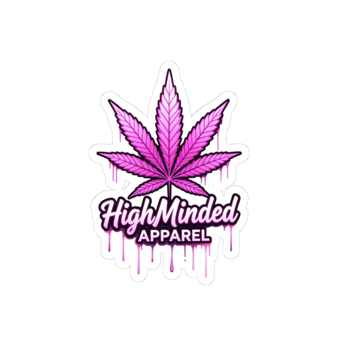 Vibrant Cannabis Kiss-Cut Stickers, Fun Laptop Decals, High-Minded Apparel Stickers, Perfect for Gifts, Party Decor, Stoner Aesthetics