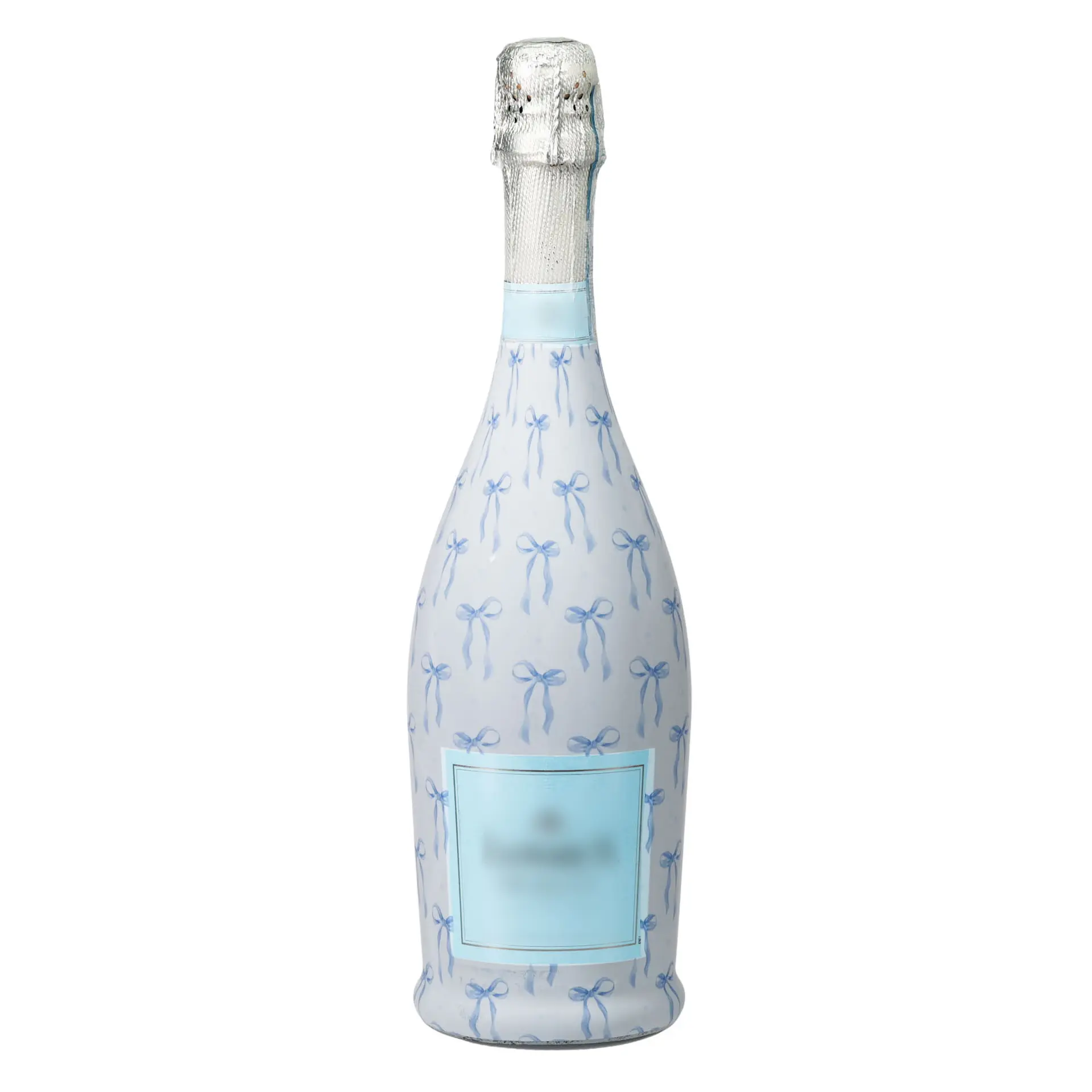 Beau Bottles Grandmillenial Blue Bows - Decorative Bottle Wrap