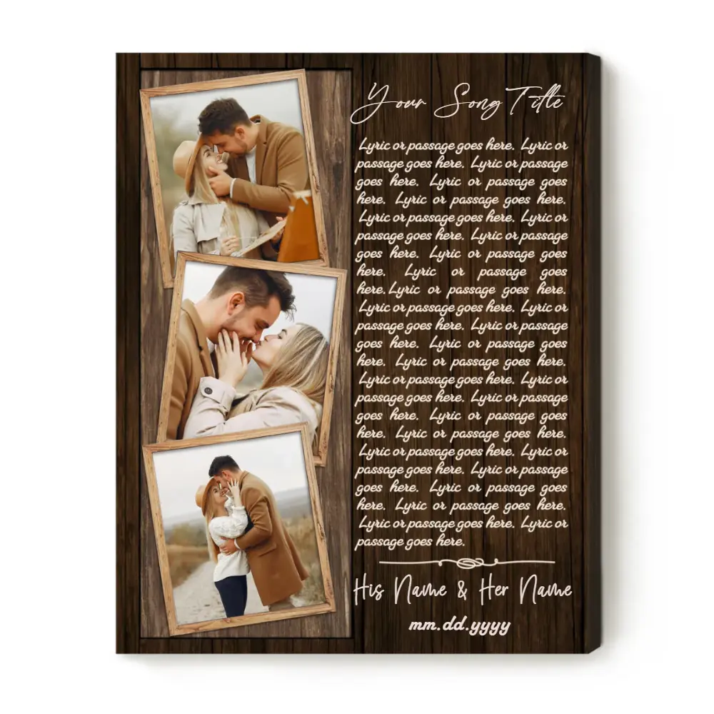 Personalized Song Lyrics Wall Art - Wedding & First Dance Lyrics Print Gift Canvas Wall Art Canvas Decor Poster