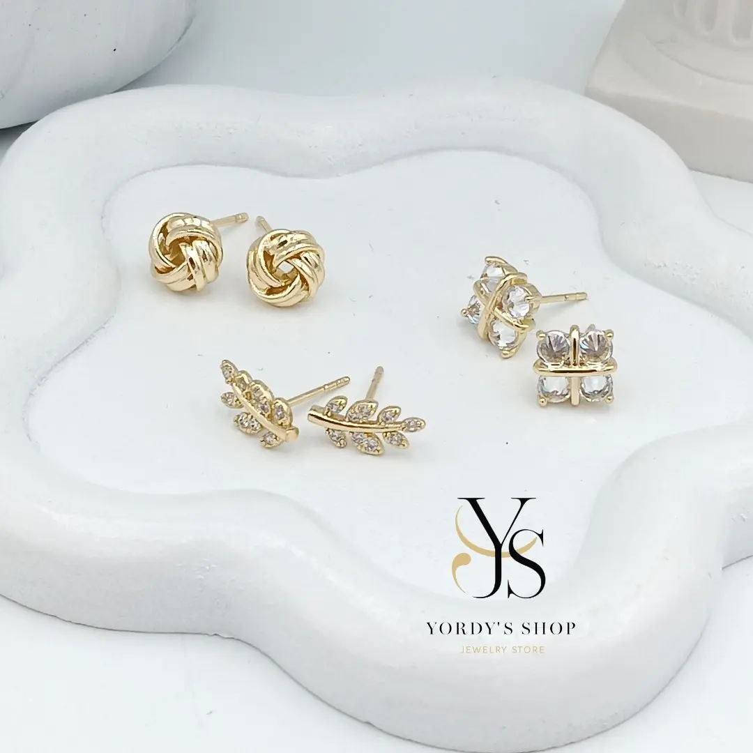 Yordy's Shop Minimalist Earrings Collection Various Designs 14k Gold Plated High Quality for Female 0.5 Inch Size Elegant Subtle