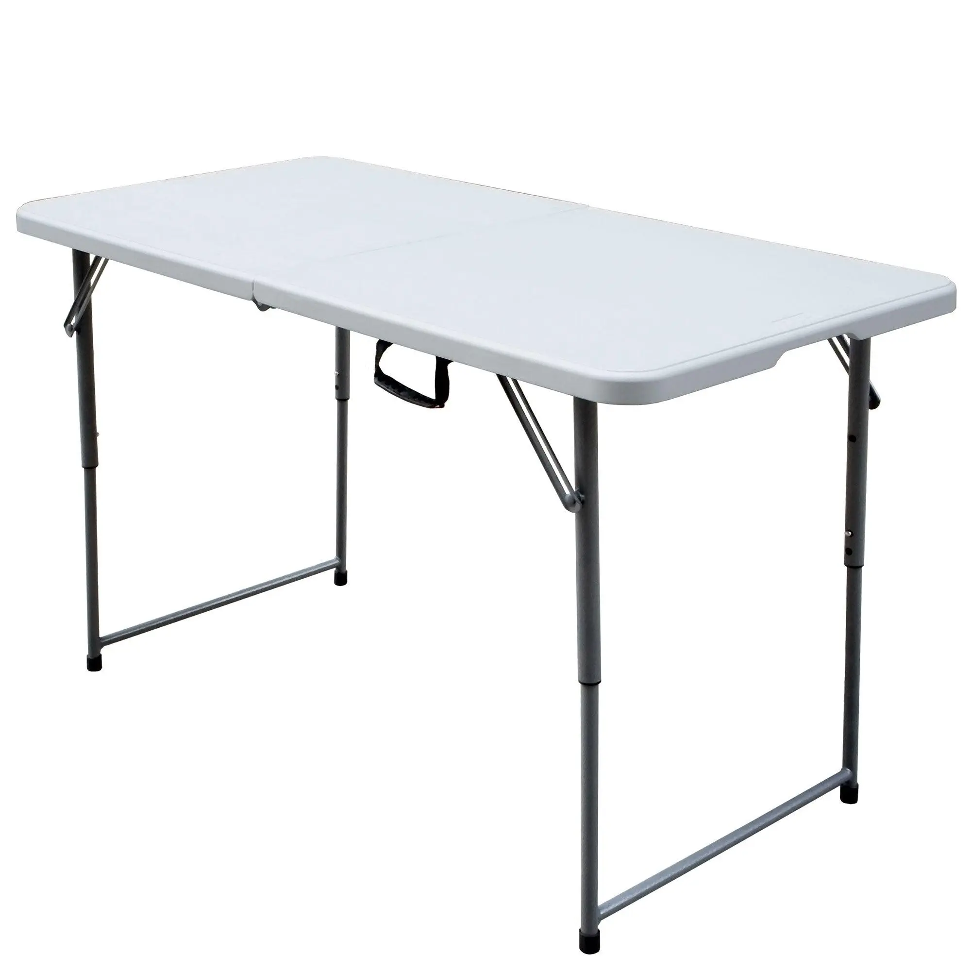 Plastic Development Group 4 Foot Long Fold in Half Banquet Folding Table, White
