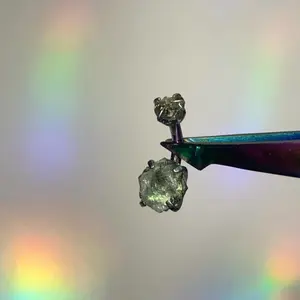 Raw Moldavite Belly Button Ring (made with real Czech Moldavite)