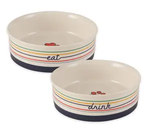 Bone Dry Eat Drink Pet Bowls Large Set/2