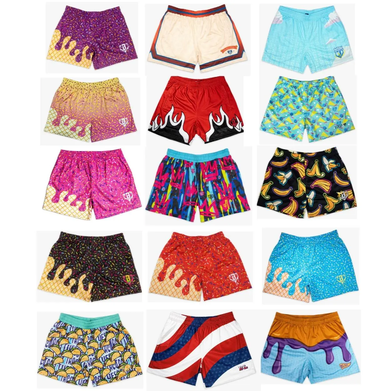 Baseball Lifestyle 101 | Ice Cream Shorts - Mesh Shorts - Gym Shorts - Youth & Adult Size - Unisex Shorts