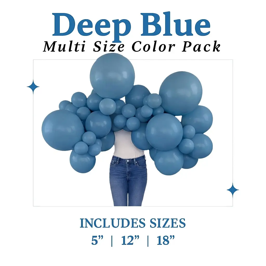 Deep Blue Balloon Pack with Optional Add-Ons Deep Blue Balloon Pack with Optional Add-Ons