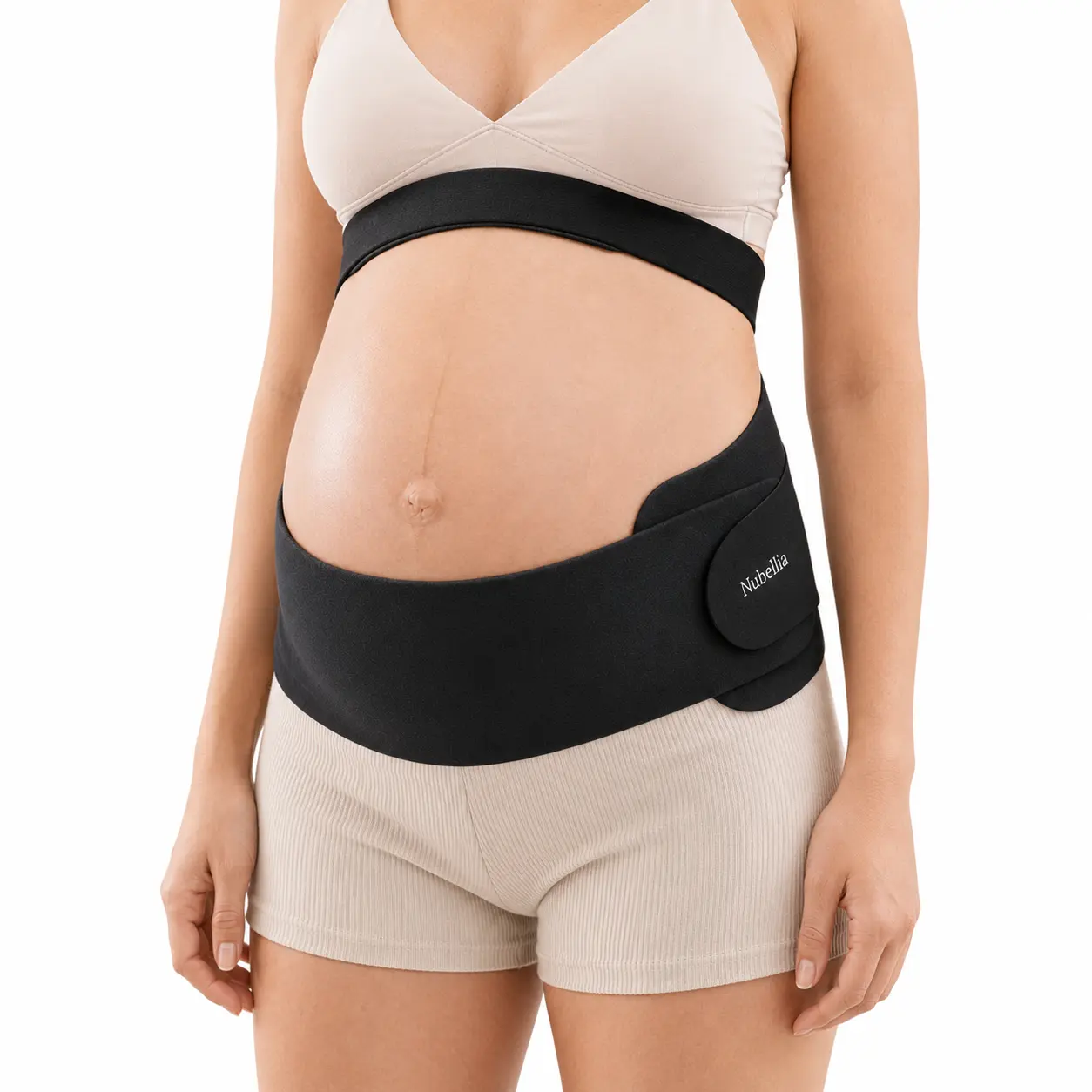 Dual Support Pregnancy Belly Band, Maternity Belly Band with Ultimate Support Back, Hip & Pelvic, Adjustable, Lightweight, Breathable and Comfy, Supports Bump as Baby Grows