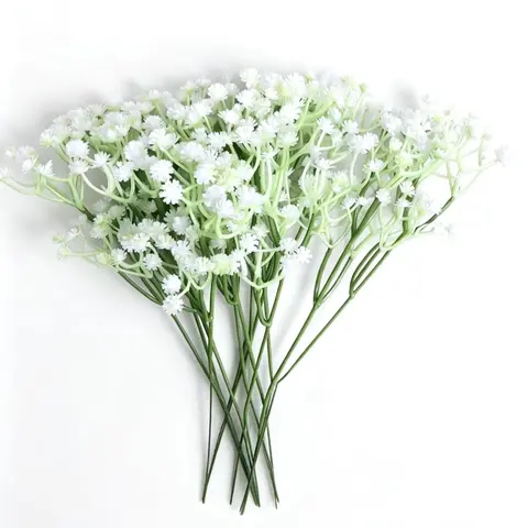 12pcs Realistic Touch Artificial Baby's Breaths Flowers, Perfect for Weddings, Engagements, Christmas, and Valentine's Day, Home Decoration Bouquet, Decorative Artificial Flowers, Artificial Flower Decorations