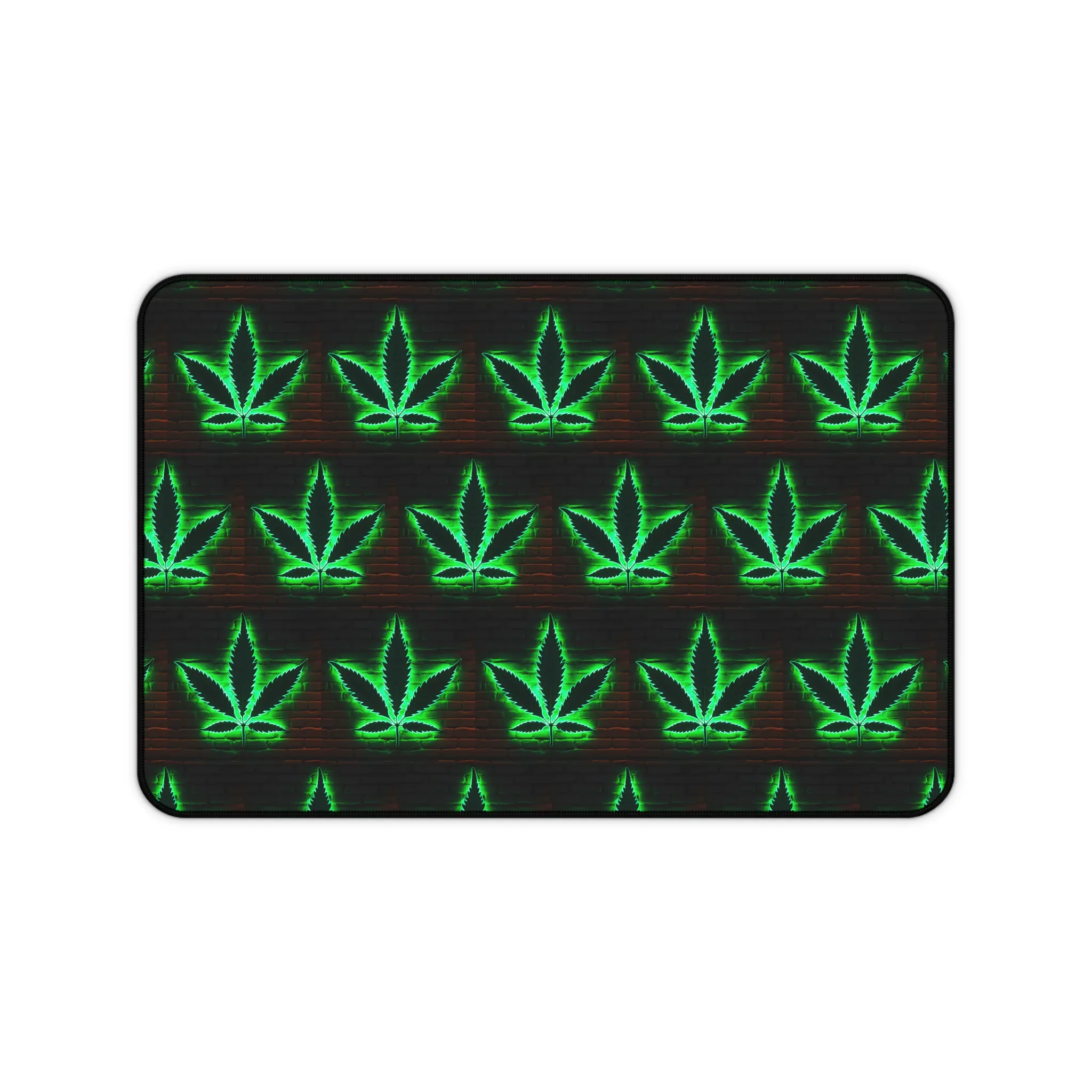 Vibrant Cannabis Desk Mat | Stylish Office Decor, Gamer Essentials, Stoner Gifts, Modern Workspace, Green Leaf Design