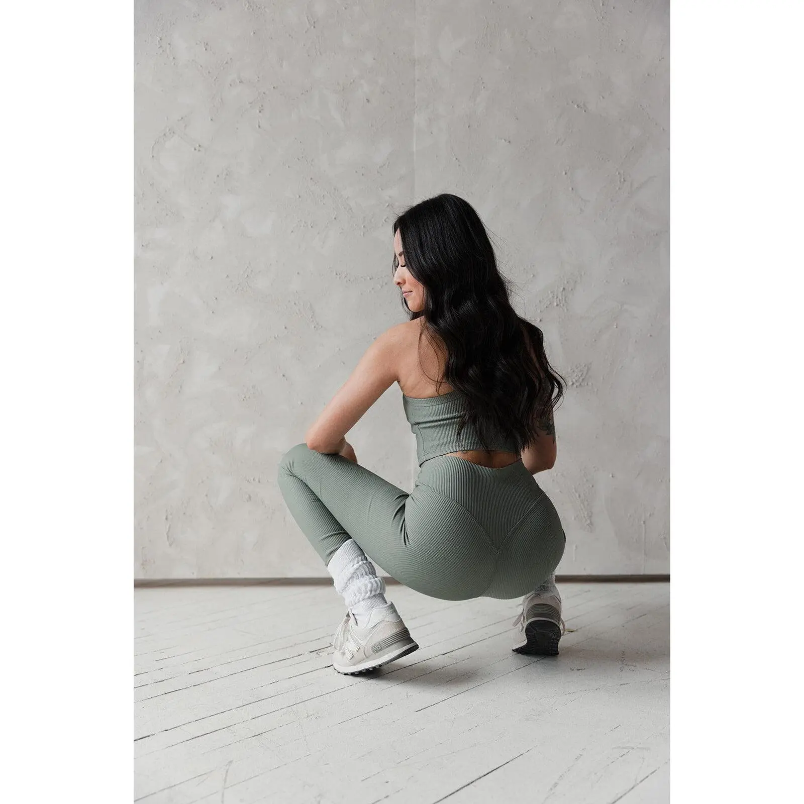 Dark Sage Rib Legging