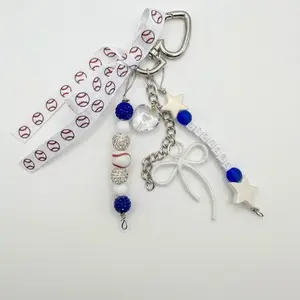Beaded Bag Charm LA baseball