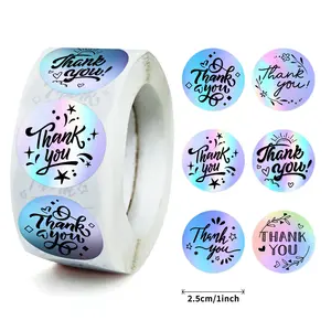 500 sheets/roll Laser Thank You sealing stickers 1-inch thank you label stickers