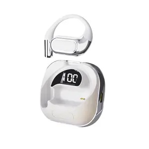 Open-back over-ear wireless headphones with an ear-hook design, 24-hour playback time, Bluetooth 5.4 earbuds, low-latency gaming headphones, lightweight and portable, making them an ideal audio gift for Halloween and Christmas. Headset White Headset