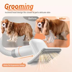 Dog Brush Vacuum Attachment, Cat Brush, Pet brush Innovative Pet Grooming kit, 1-1.5'' Hoses Diameter Universal Adapter Compatible with Most Round Vacuum Cleaners like Bissell, Eureka etc.