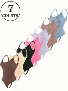 Women Slimming Bodysuits Shapewear Tops Tummy Control Body Shaper Spaghetti Strap Camisole Leotards Bodycon Jumpsuit Seamless Smooth Sleeveless V-Neck Bodysuit Shapewear Tummy Control Womenswear Fit Underwear